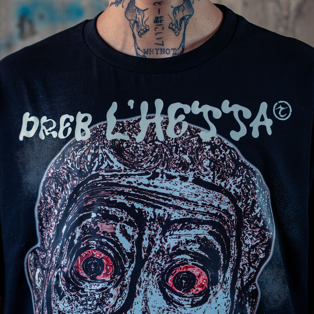 DREB LHETTA - CROPPED OVERSIZED BLACK TEE
