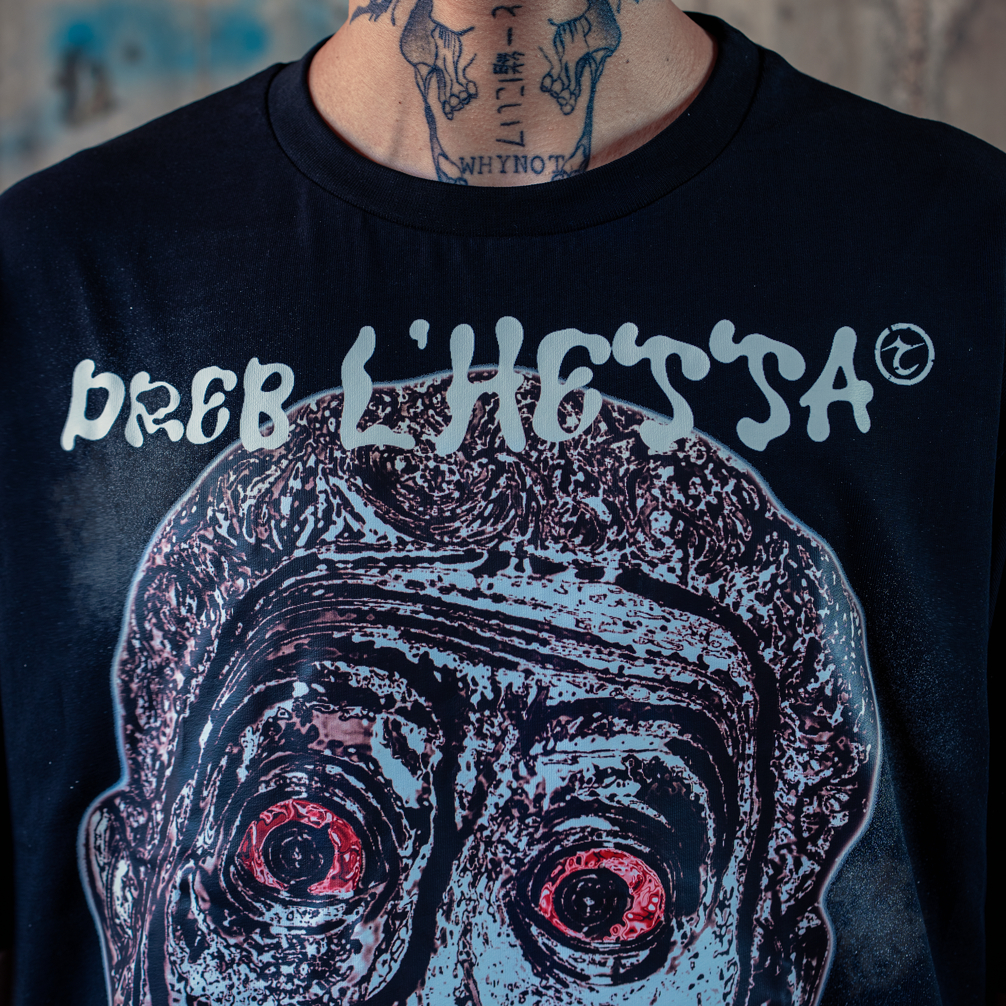 DREB LHETTA - CROPPED OVERSIZED BLACK TEE