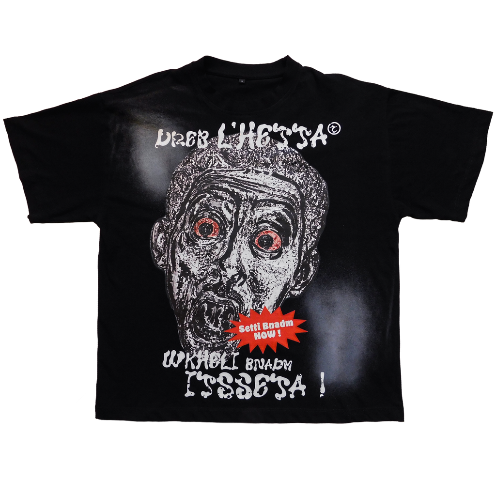 DREB LHETTA - CROPPED OVERSIZED BLACK TEE